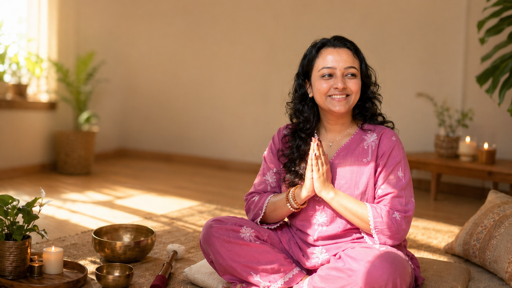 Meditative calm in a sunlit space